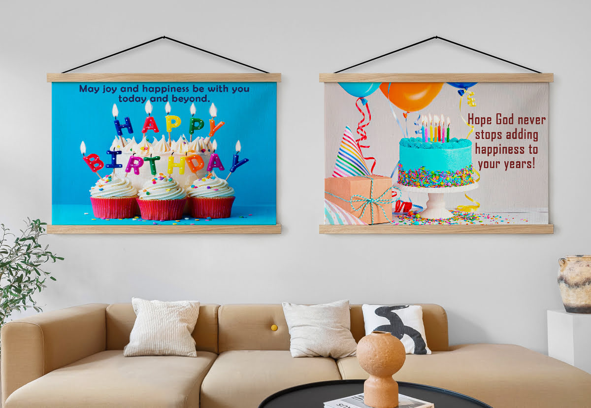 Birthday - CANVAS WITH HANGER - 1 CANVAS SET