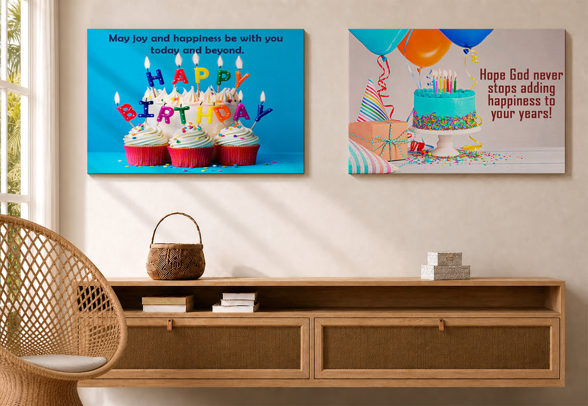 Birthday - FRAMED CANVAS - 1 CANVAS SET